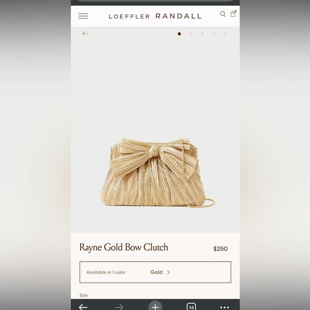 Loeffler Randall Gold Bow Bag